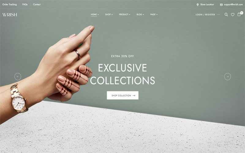 Mẫu website giới thiệu sản phẩm đồng hồ